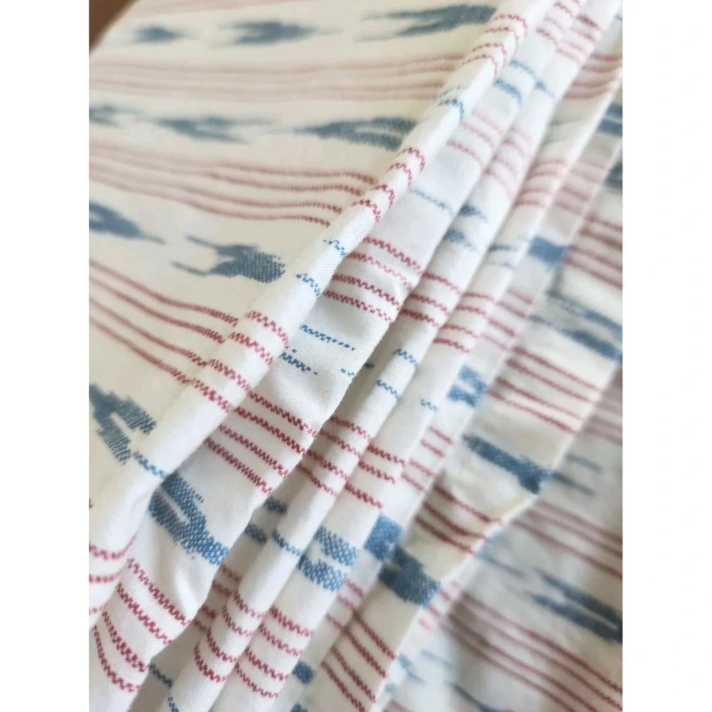 Lauren Ralph Lauren LRL Lucie Ikat Stripe Queen Flat Sheet